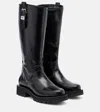 Ganni Studs Knee-high Boots In Black