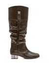Ganni Black Polyurethane Boots In Multi