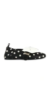 Ganni Polka-dot Ballerinas In Black