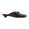 Ganni Sue Kitten Croco Sandals In Brown