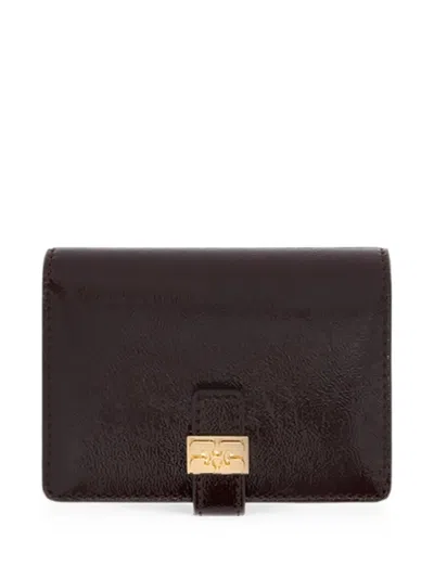 Ganni Sue Slim Card Holder In Brown In Braun