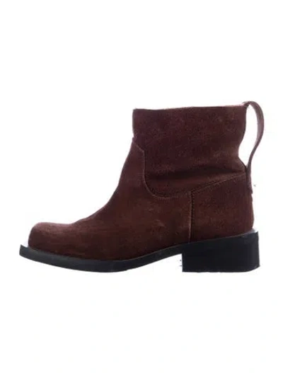 Pre-owned Ganni Suede Boots In Brown