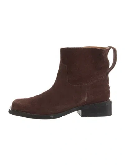 Pre-owned Ganni Suede Boots In Brown