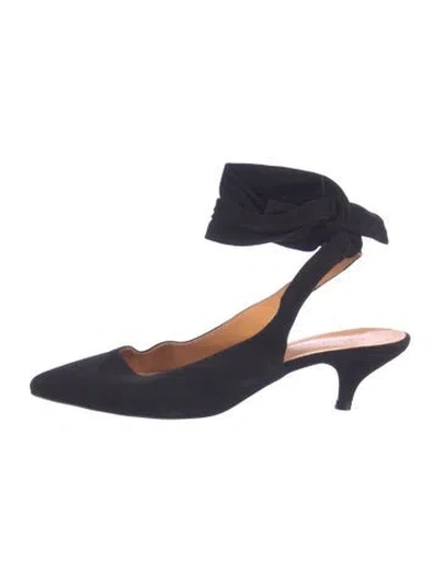 Pre-owned Ganni Suede Pumps In Black