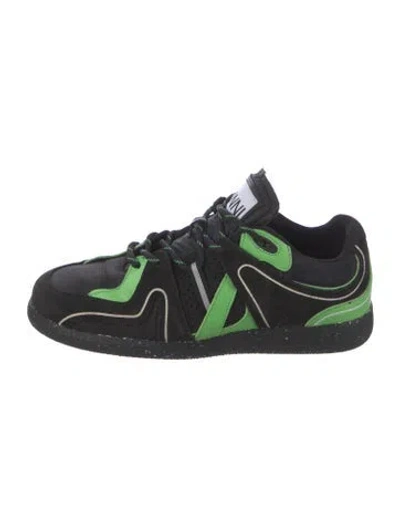 Pre-owned Ganni Suede Sneakers In Black