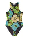 Ganni Printed Bodysuit In Multi