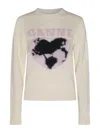 Ganni Graphic Soft Wool Blend Sweater In Black