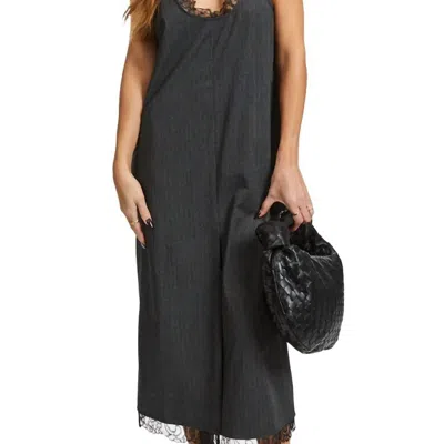 Ganni Suiting Midi Dress In Black