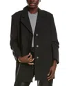 Ganni Suiting Oversized Blazer In Black