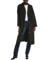 Ganni Black Relaxed Coat In Black