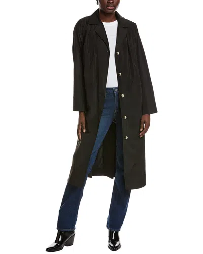 Ganni Summer Tech Coat In Black