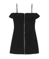 Ganni Ruffle-trim Minidress In Black