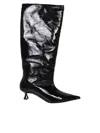 Ganni Ankle Boots With Design And Fit In Black