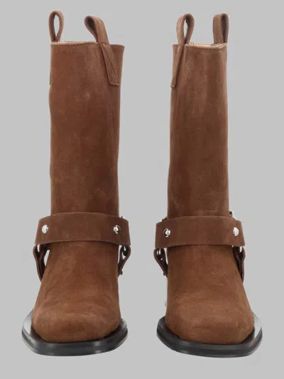 Ganni Sustainable Leather Ankle Boots In Brown