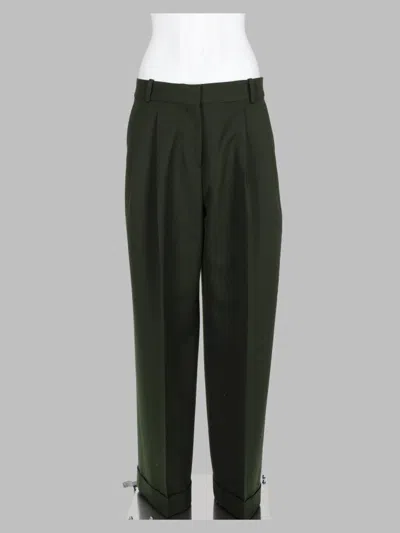 Ganni Sustainable Wool-blend Trousers In Green