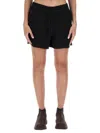 Ganni Logo Organic Cotton Shorts In Black