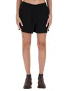 Ganni Logo Organic Cotton Shorts In Black