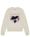 Ganni Graphic Soft Wool Blend Sweater In Beige