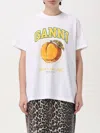 Ganni Basic Jersey Peach Relaxed T-shirt In 蓝色