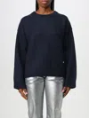 Ganni Boiled Wool Sweater, Cardigans Blue In Blau