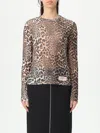 Ganni Topwear In Animalier Polyester In Brown