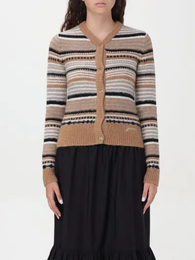 GANNI CARDIGAN GANNI WOMAN COLOR BROWN,F75587032