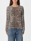Ganni Leopard-print Cotton-blend Top In Multi