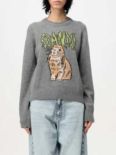 GANNI SWEATER GANNI WOMAN COLOR GREY,G40639020