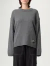 Ganni Sweater Wool Side Ties In Gray