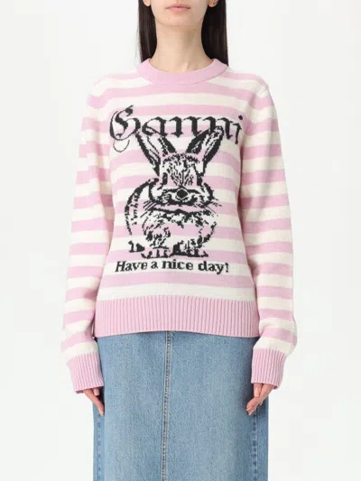 GANNI SWEATER GANNI WOMAN COLOR PINK,G89470010