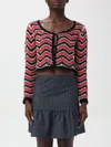 Ganni Red Crochet Cardigan In Red