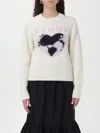 Ganni Graphic Soft Wool Blend Sweater In White