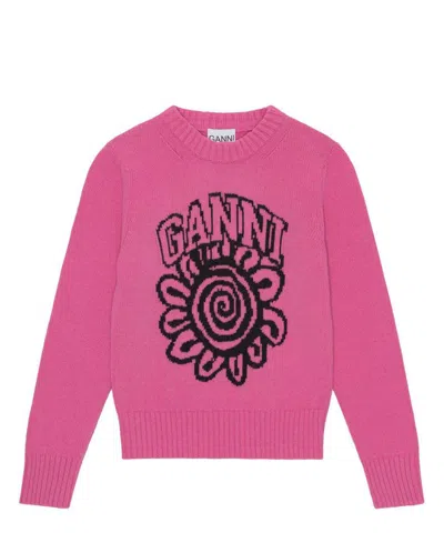 Ganni Sweater In Pink