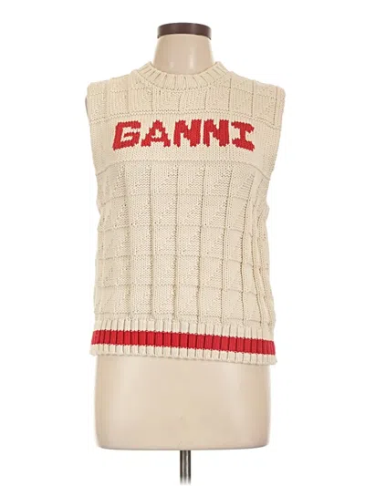 Pre-owned Ganni Sweater Vest In White