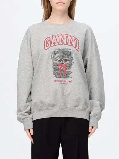 Ganni Sweater Woman Color Grey In Gray
