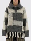 Ganni Patchwork Jersey With Bangs In Black