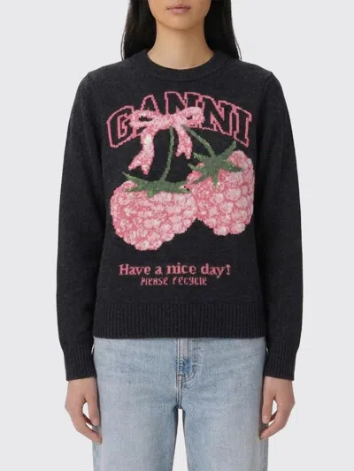 Ganni Sweater  Woman Color Charcoal In Gray