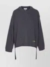 Ganni Sweater Wool Side Ties In Black