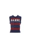 Ganni Multicolor Blue Striped Vest