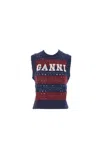 Ganni Multicolor Blue Striped Vest