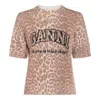 Ganni Leopard Print Wool Mix T-shirt