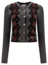 Ganni Anthracite Grey Merino Wool Cardigan In Gray