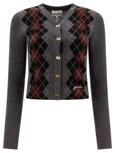GANNI GANNI ARGYLE CARDIGAN