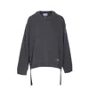 Ganni Sweater Wool Side Ties In Black