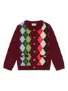 Ganni Womens Tawny Port Rhombus-print Round-neck Wool And Cashmere Cardigan Xl In Multi