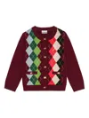 Ganni Womens Tawny Port Rhombus-print Round-neck Wool And Cashmere Cardigan Xl In Brown