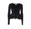Ganni Women Rib Knit Tie-string Cardigan In Black