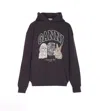 Ganni Hoodie With Logo Print In Black