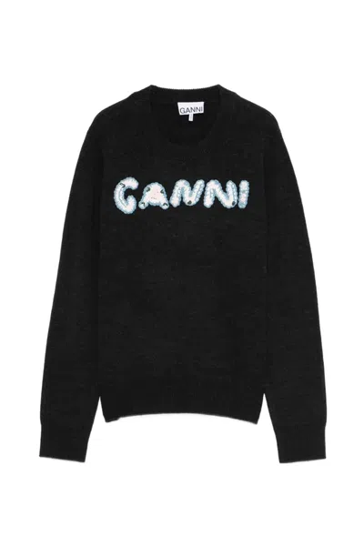 Ganni Sweaters In Black