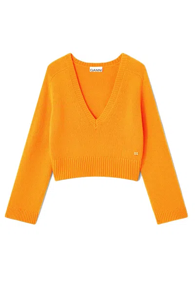 Ganni Sweaters In Orange